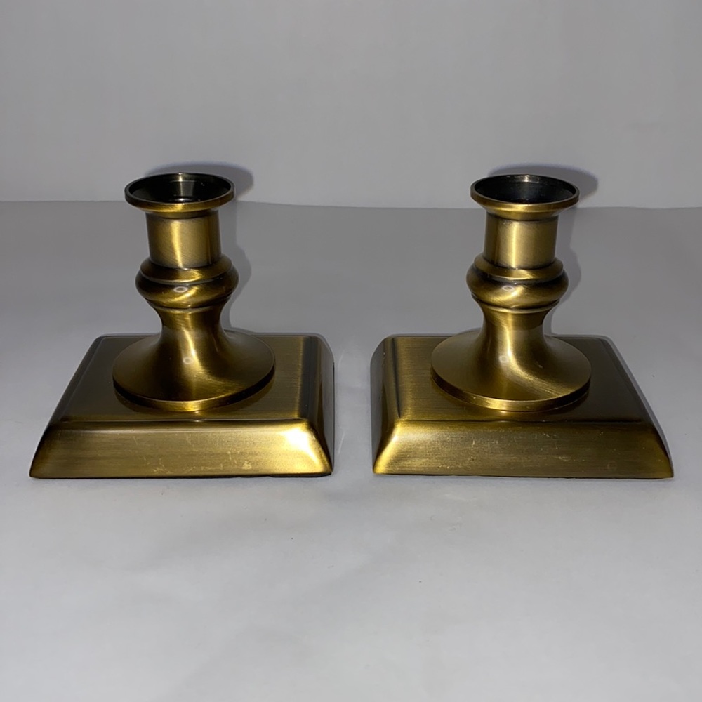 Gold Tone Metal Candle Holders